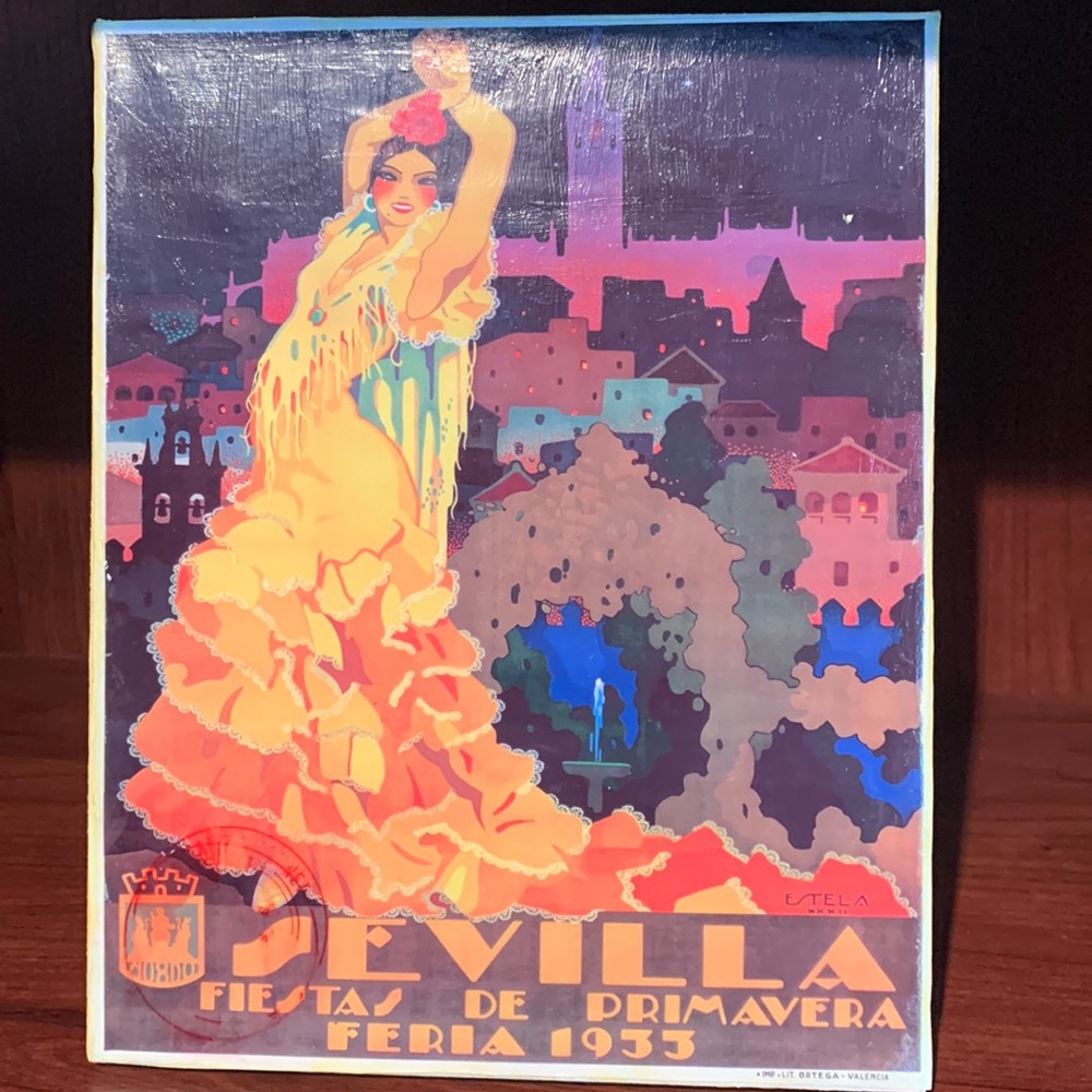 Retro 1933s poster on canvas